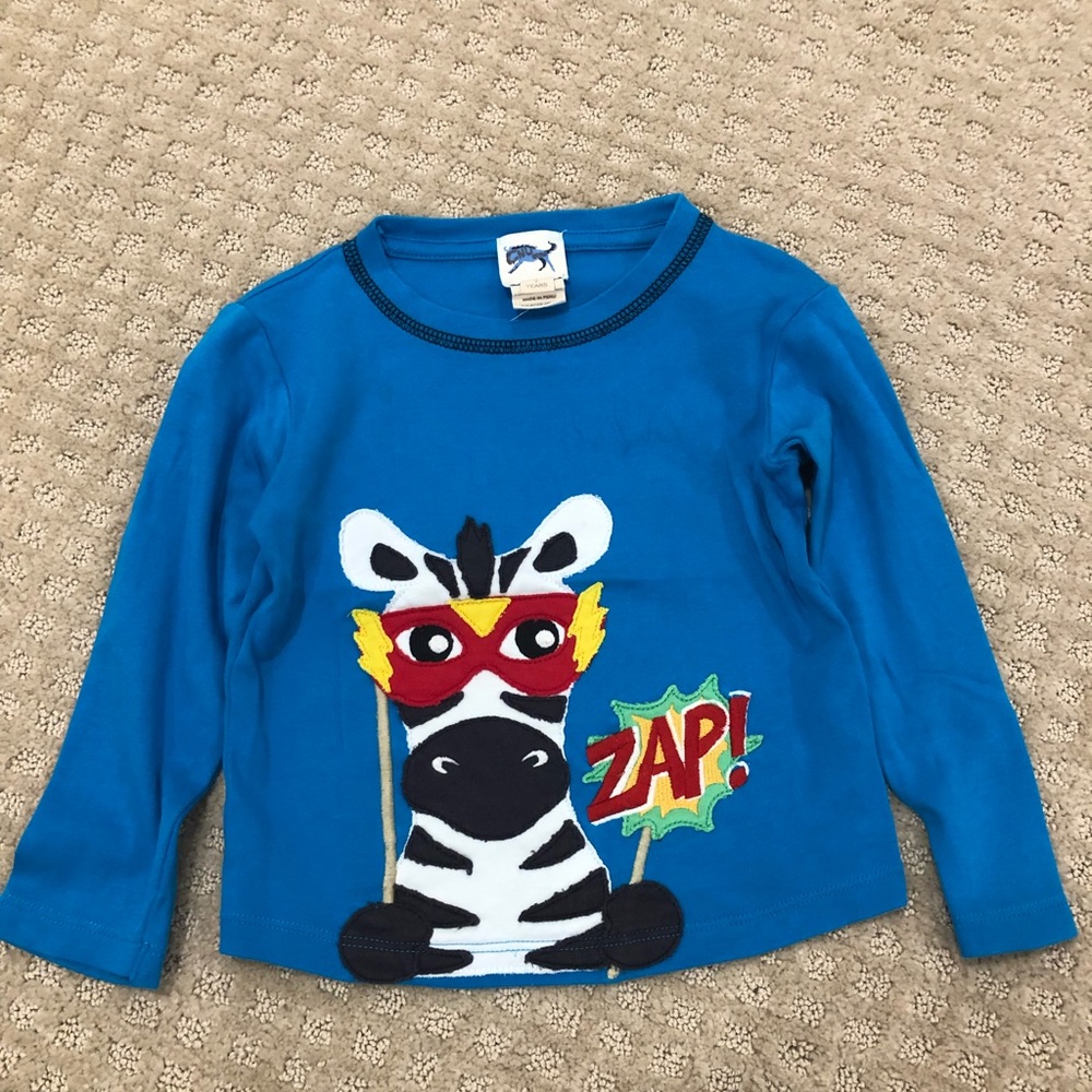 Gnu Brand Boy Zebra Appliqué Tee